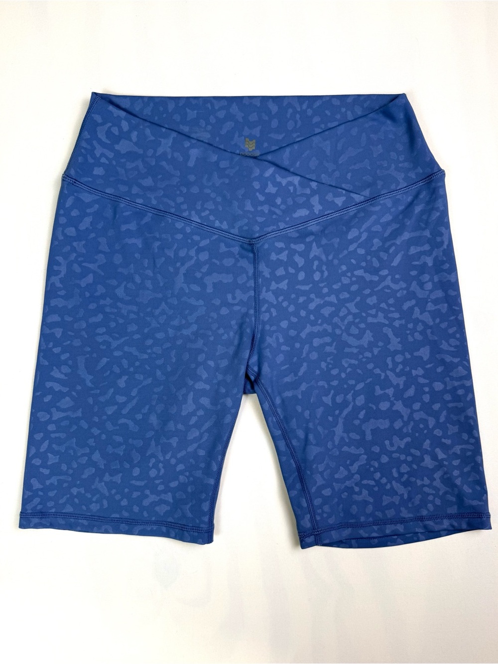ODODOS Blue Abstract Print High Rise Biker Shorts Women's Large 8" Inseam
